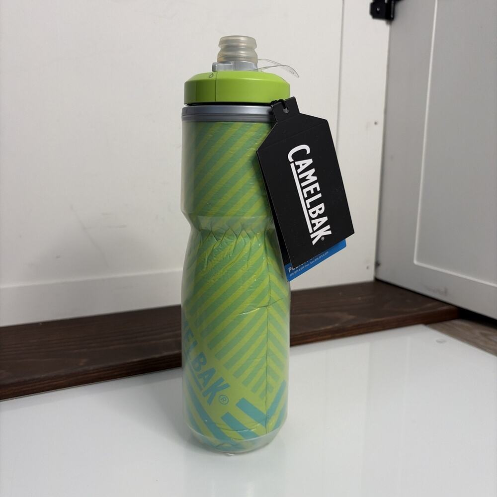 CamelBak Podium Insulated 24oz Squeeze Bike Bottle Lime Blue Stripe New